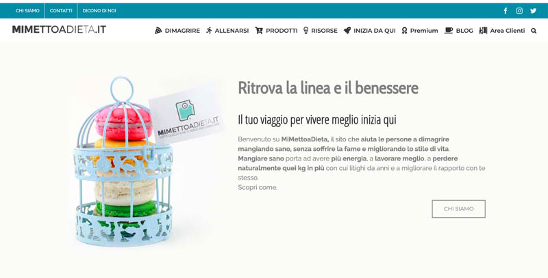 Creazione Sito Web – Cliente Mimettoadieta