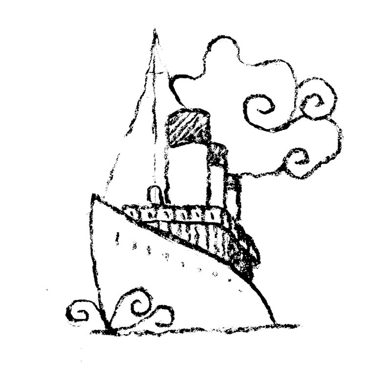 Illustratore Disegnatore Lorenzo Donati Natalori Milano titanic nave mare oceano novecento fumo traversata atlantica