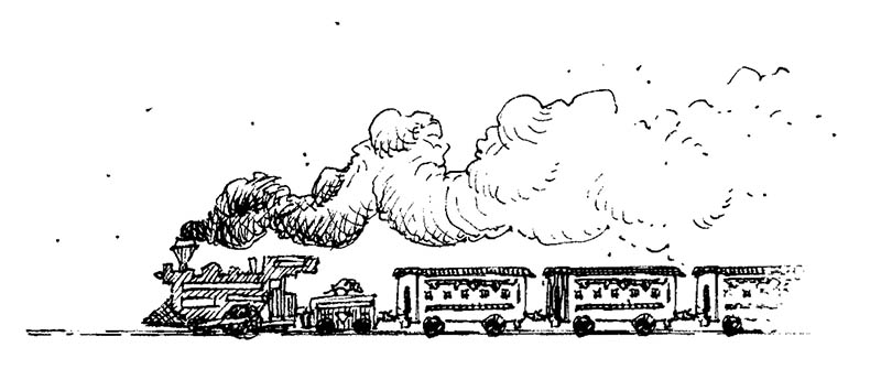 Illustratore Disegnatore Lorenzo Donati Natalori Milano trenino vapore fumo locomotiva