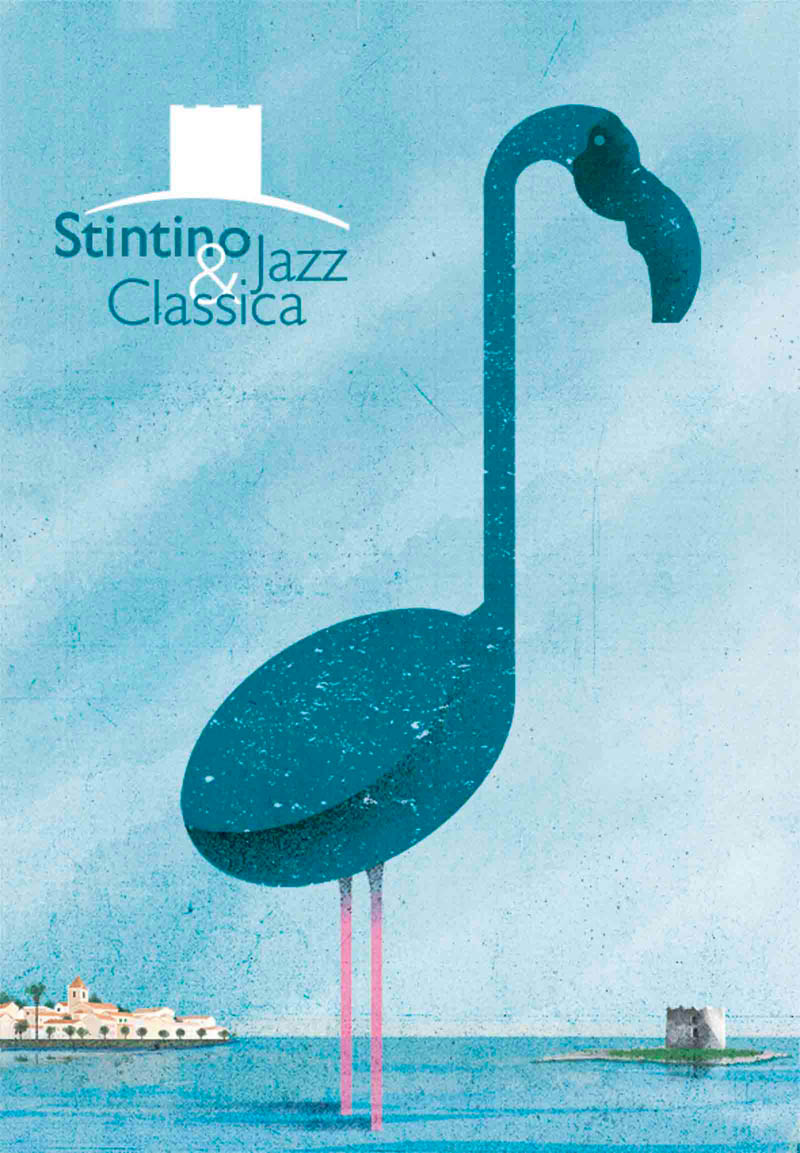 Illustratore Disegnatore Lorenzo Donati Natalori Milano stintino mare cielo fenicottero nota musicale asinara festival jazz